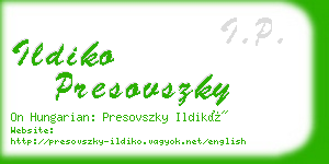 ildiko presovszky business card